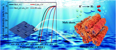 Graphical abstract: MoS2 nanosheets vertically grown on CoSe2 hollow nanotube arrays as an efficient catalyst for the hydrogen evolution reaction