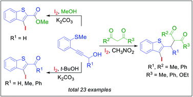 Graphical abstract: A one-pot successive cyclization–alkylation strategy for the synthesis of 2,3-disubstituted benzo[b]thiophenes