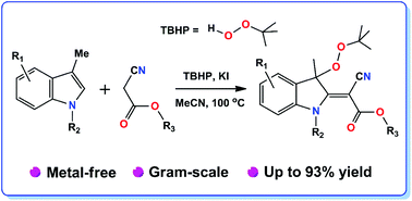 Graphical abstract: A three-component iodine-catalyzed oxidative coupling reaction: a heterodifunctionalization of 3-methylindoles