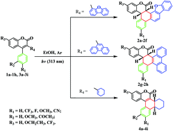 Graphical abstract: Synthesis of cis/trans-dihydrochromenones via a photoinduced rearrangement of 4-phenyl-3-aryl/cyclohexenylcoumarins