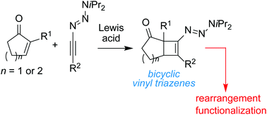 Graphical abstract: Synthesis of bicyclic vinyl triazenes by Ficini-type reactions