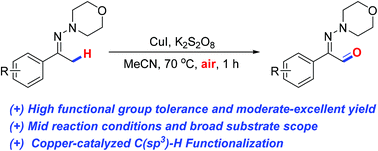 Graphical abstract: Copper-catalyzed selective oxidation of hydrazones through C(sp3)–H functionalization