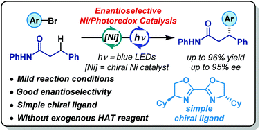 Graphical abstract: Enantioselective β-C(sp3)–H arylation of amides via synergistic nickel and photoredox catalysis