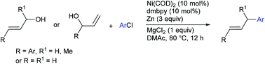 Graphical abstract: Nickel-catalyzed cross-electrophile coupling of aryl chlorides with allylic alcohols
