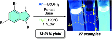 Graphical abstract: Synthesis of 5,7-diarylindoles via Suzuki–Miyaura coupling in water