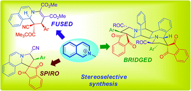 Graphical abstract: Stereoselective synthesis of fused-, spiro- and bridged heterocycles via cyclization of isoquinolinium salts: a recent update