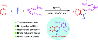 Graphical abstract: Transition-metal-free three-component coupling approach to QUINAP derivatives