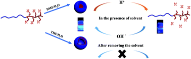 Graphical abstract: Fabrication of reversible pH-responsive aggregation-induced emission luminogens assisted by a block copolymer via a dynamic covalent bond