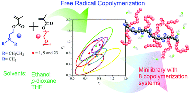 Graphical abstract: The influences of monomer structure and solvent on the radical copolymerization of tertiary amine and PEGylated methacrylates