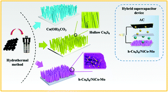 Graphical abstract: Hetero-nanostructures constructed by 2D porous metal oxide/hydroxide nanosheets supported on 1D hollow Co9S8 nanowires for hybrid supercapacitors with high areal capacity