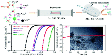 Graphical abstract: Molybdenum and cobalt co-doped VC nanoparticles encapsulated in nanocarbon as efficient electrocatalysts for the hydrogen evolution reaction