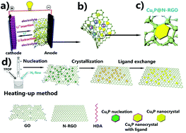 Graphical abstract: Monodispersed copper phosphide nanocrystals in situ grown in a nitrogen-doped reduced graphene oxide matrix and their superior performance as the anode for lithium-ion batteries