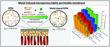 Graphical abstract: Metal-induced microporous aminosilica creates a highly permeable gas-separation membrane