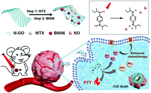 Graphical abstract: Nitric oxide-sensitized mitoxantrone chemotherapy integrated with photothermal therapy against multidrug-resistant tumors