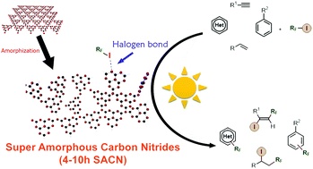Graphical abstract: Tailored amorphization of graphitic carbon nitride triggers superior photocatalytic C–C coupling towards the synthesis of perfluoroalkyl derivatives