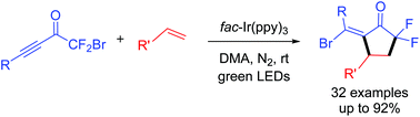 Graphical abstract: A radical [3 + 2]-cycloaddition reaction for the synthesis of difluorocyclopentanones