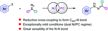 Graphical abstract: Reductive cross-coupling to access C–N bonds from aryl halides and diazoesters under dual nickel/photoredox-catalyzed conditions