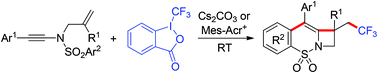 Graphical abstract: Synthesis of polysubstituted azetidines via cascade trifluoromethylation/cyclization of N-allyl ynamides