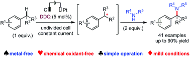 Graphical abstract: Organocatalytic electrochemical amination of benzylic C–H bonds