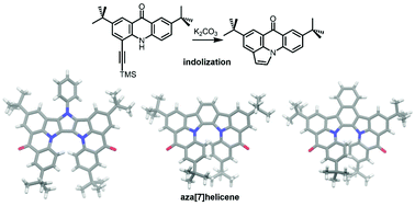 Graphical abstract: Access to benzo-fused aza[7]helicene via unexpected indolization of alkyne-amine