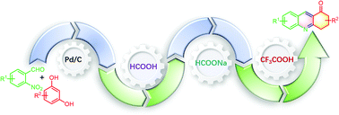 Graphical abstract: Synthesis of acridinones via palladium-catalyzed reductive annulation of 2-nitrobenzaldehydes and resorcinols