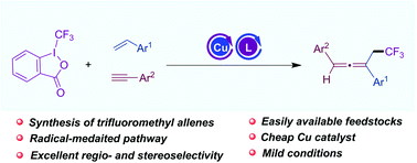 Graphical abstract: Copper-catalysed synthesis of trifluoromethyl allenes via fluoro-carboalkynylation of alkenes