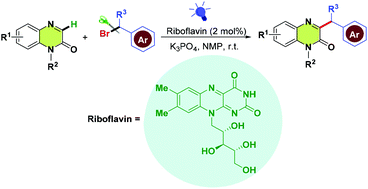 Graphical abstract: C–H benzylation of quinoxalin-2(1H)-ones via visible-light riboflavin photocatalysis