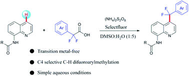 Graphical abstract: Remote selective decarboxylative difluoroarylmethylation of 8-aminoquinolines under transition metal-free conditions