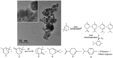 Graphical abstract: Phosphotungstic acid impregnated niobium coated superparamagnetic iron oxide nanoparticles as recyclable catalyst for selective isomerization of terpenes