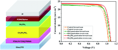 Graphical abstract: Comparison of surface-passivation ability of the BAI salt and its induced 2D perovskite for high-performance inverted perovskite solar cells