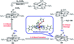 Graphical abstract: Mechanistic insights into dioxygen activation by a manganese corrole complex: a broken-symmetry DFT study