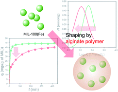 Graphical abstract: Influence of carbohydrate polymer shaping on organic dye adsorption by a metal–organic framework in water