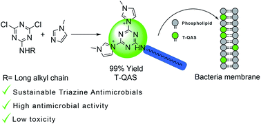 Graphical abstract: Sustainable triazine-derived quaternary ammonium salts as antimicrobial agents