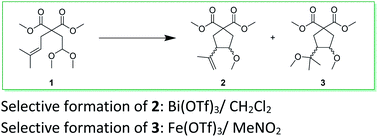Graphical abstract: Bi(OTf)3-catalysed intramolecular cyclisation of unsaturated acetals