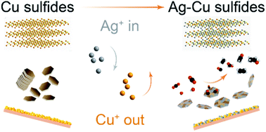 Graphical abstract: Copper sulfide as the cation exchange template for synthesis of bimetallic catalysts for CO2 electroreduction