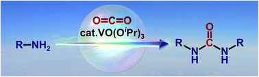 Graphical abstract: Oxovanadium(v)-catalyzed amination of carbon dioxide under ambient pressure for the synthesis of ureas