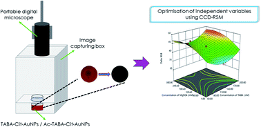 Graphical abstract: Optimisation of a gold nanoparticle-based aptasensor integrated with image processing for the colorimetric detection of acephate using response surface methodology
