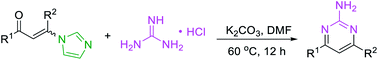 Graphical abstract: Metal-free cascade synthesis of unsymmetrical 2-aminopyrimidines from imidazolate enaminones