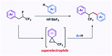 Graphical abstract: Formation of synthetically relevant CF3-substituted phenonium ions in superacid media