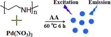 Graphical abstract: Fluorescent PEI@Pd nanoclusters: facile synthesis and application