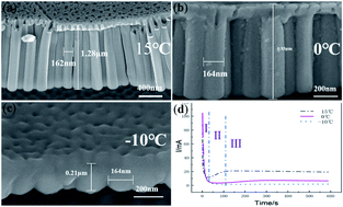 Graphical abstract: Debunking the essential effect of temperature and voltage on the current curve and the nanotube morphology