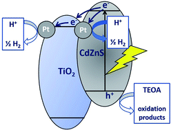 Graphical abstract: Composite photocatalysts based on Cd1−xZnxS and TiO2 for hydrogen production under visible light: effect of platinum co-catalyst location
