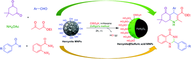 Graphical abstract: Synthesis and characterization of novel hercynite@sulfuric acid and its catalytic applications in the synthesis of polyhydroquinolines and 2,3-dihydroquinazolin-4(1H)-ones