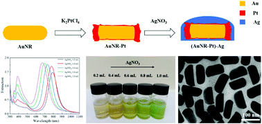 Graphical abstract: Symmetric and asymmetric overgrowth of a Ag shell onto gold nanorods assisted by Pt pre-deposition