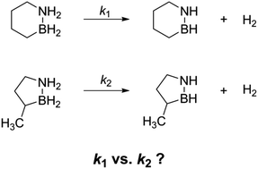 Graphical abstract: A comparison of hydrogen release kinetics from 5- and 6-membered 1,2-BN-cycloalkanes