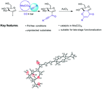 Graphical abstract: Synthesis of unprotected glyco-alkynones via molybdenum-catalyzed carbonylative Sonogashira cross-coupling reaction