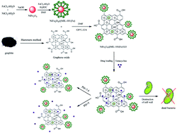 Graphical abstract: Retracted Article: Preparation of NiFe2O4@MIL-101(Fe)/GO as a novel nanocarrier and investigation of its antimicrobial properties
