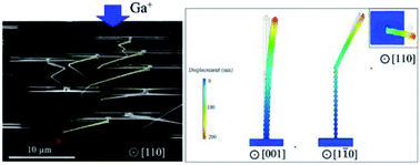 Graphical abstract: Ion beam-induced bending of TiO2 nanowires with bead-like and prismatic shapes