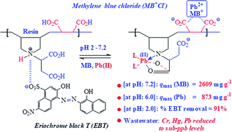 Graphical abstract: A sorbent containing pH-responsive chelating residues of aspartic and maleic acids for mitigation of toxic metal ions, cationic, and anionic dyes