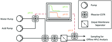 Graphical abstract: Selective separation of amines from continuous processes using automated pH controlled extraction